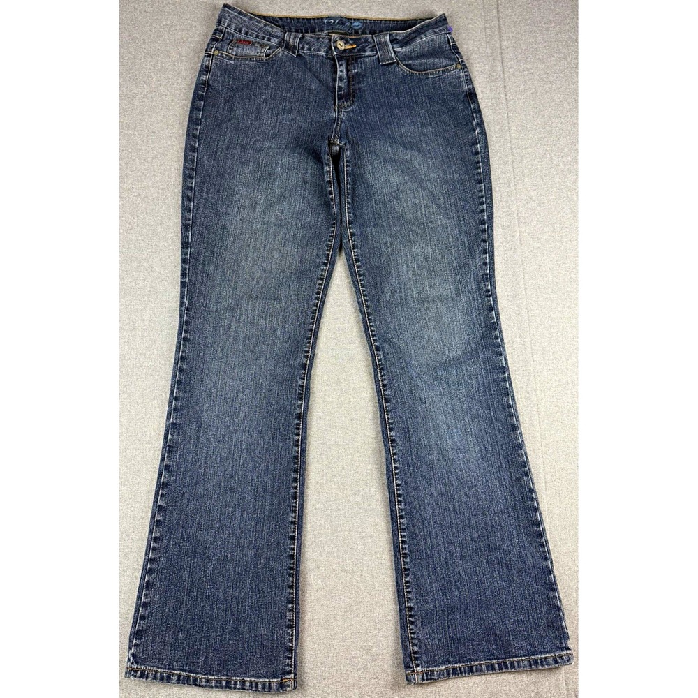 FUBU Womens Jeans 9/10 Y2K Flare Bootcut Blue Embroidered Hip Hop Denim